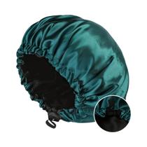 Touca De Dormir Feminina De Seda Macia Com Camada Dupla E Botão Ajustável Chapéu De Cabelo Moderno