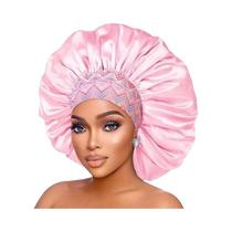 Touca De Dormir Feminina Em Cetim De Alta Densidade, Respirável, Com Elástico Largo E Tecido Macio