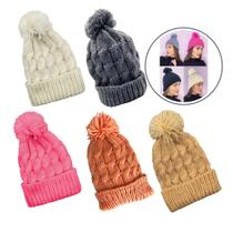 Touca de Frio Com Pompom Gorro Lã Tricot Inverno Unissex Juvenil - REDSTAR