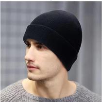 Touca De Frio Gorro De Lã Masculina Feminina Unissex Lisa Preta Confortável Estilo Aquece Adulto Intenso