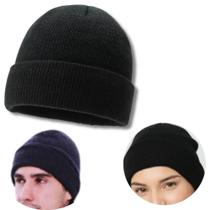 Touca De Frio Gorro Inverno Básica Lisa Preta Envio Rápido