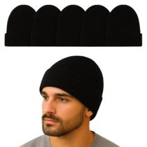 Touca De Frio Gorro Preta Lã Quentinha Tamanho Único Unissex