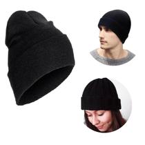Touca De Frio Lisa Preta Gorro De Lã Inverno