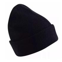 Touca De Frio Para Inverno Gorro De Lã Masculina Feminina Unissex Lisa Preta Confortável Estilo Aquece Adulto