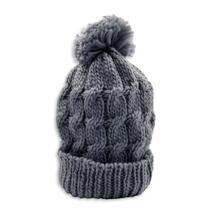 Touca de Inverno com Pompom - Conforto e Estilo - Cinza