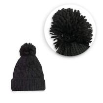 Touca de Inverno com Pompom - Conforto e Estilo no Frio Cor:Preta