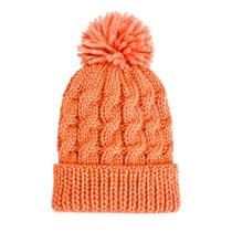 Touca de Inverno Salmão com Pompom Unissex Gorro em Poliéster Quente e Confortável