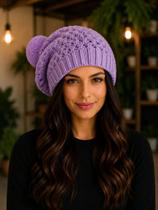 Touca De Lã Feminina Att Sem Dobra Com Pompom Várias Cores Touca De Lã Feminina Att Sem Dobra Com Pompom Várias Cores