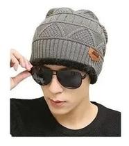 Touca De Lã Gorro Forrado Unissex Grossa Térmica Adulto Frio Cor Cinza Claro Touca De Lã Gorro Forrado Unissex Grossa Térmica Adulto Frio Cor Cinza Claro