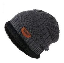 Touca De Lã Gorro Forrado Unissex Grossa Térmica Adulto Frio Cor Cinza Escuro Touca De Lã Gorro Forrado Unissex Grossa Térmica Adulto Frio Cor Cinza Escuro