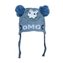 Touca de lã Gorro Infantil Coelho Menina Com Pom Pom Forro de pelucia Antialergico