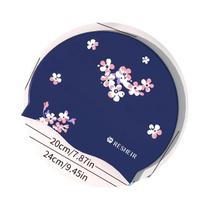 Touca De Natação Feminina De Silicone Impermeável, Alta Elasticidade, Confortável, Estampada E