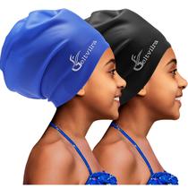 Touca de natação Geltvilra Kids Extra Large para cabelos longos e grossos x2 Touca de natação Geltvilra Kids Extra Large para cabelos longos e grossos x2