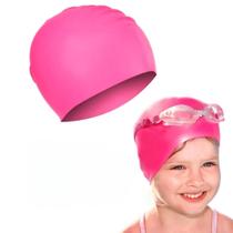 Touca De Natacao Silicone Impermeavel Tamanh Unico Lisa Rosa