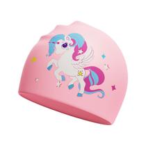 Touca De Natação Silicone Infantil Impermeável Profissional Unicórnio