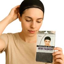 Touca de nylon preta de cabelo respirável peruca aplique