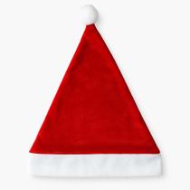 Touca de Papai Noel Clássico Vermelho com Branco Borda TNT