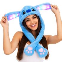 Touca de Pelúcia Divertida Levanta Orelhas com 3 Piscas de Led - Stich Anime