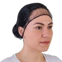 Touca De Rede Poliamida Prevemax Preta com 100 Unidades