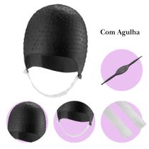 Touca de Silicone Para Luzes Mechas Salão de Beleza Cabelereiro Com Agulha Siliconada Dompel Preta