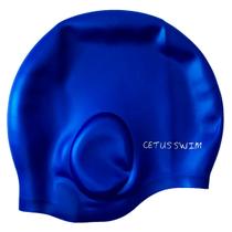 Touca de Silicone para Natacao Cetus Cobre Orelha - Azul