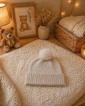 Touca de tricô com pompom para bebe conforto e estilo menino e menina tricot