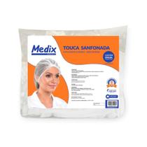 Touca Descartável Branca com Elástico 100 unidades - Medix