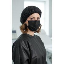 Touca Descartável Preta TNT Gr20 - Pacote 100 Unid