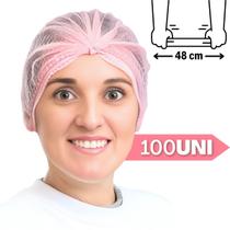 Touca descartável ROSA c/ Elástico TNT - 100 Unidades