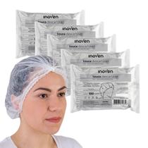 Touca Descartável sanfonada Anvisa Branca TNT Inoven Kit 500 unidades Touca Descartável sanfonada Anvisa Branca TNT Inoven Kit 500 unidades