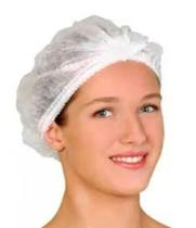 Touca descartável sanfonada branca c/100 unid. - DEJAMARO