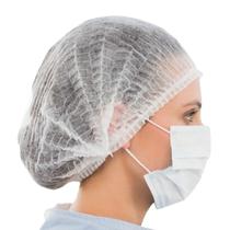 Touca Descartável Sanfonada Branca com 100un Protclean