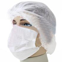 Touca Descartável Sanfonada Branca Gramatura Leve Pacote Com 100 Unidades Dejamaro