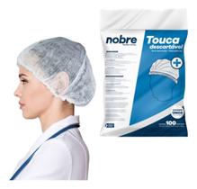 Touca Descartável Sanfonada Tnt Nobre Elástico Higiene proteção cuidado trabalho pacote c/ 100 unid