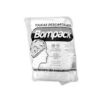 Touca Descartável Tnt Branca Bompack com 100 Touca Descartável Tnt Branca Bompack com 100