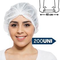 Touca descartável TNT Branca c/ Elástico - 200 Unidades