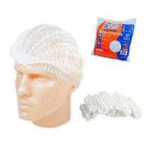 Touca Descartável TNT Sanfonada Com Elástico Branca - 5000 Unidades