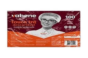 Touca Descartável, Vabene, Sanfonada, 20 cm, TNT, Branca, Pacote com 100