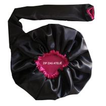 Touca Difusora Secadora Anti Frizz Preta e Pink Zip Zag - Zip Zag Atelie