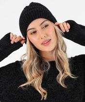 Touca Feminina Chenille Marisa Preto-56105