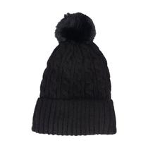 Touca Feminina Forrada Com pompom Gorro de inverno Preto