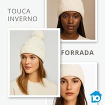 Touca Feminina Forrada Pelucia Felpulda Lã Gorro Inverno Touca Feminina Forrada Pelucia Felpulda Lã Gorro Inverno