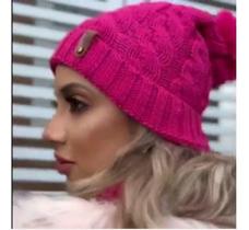 Touca Feminina Gorro De Lã Com Pompom Elegante Macia