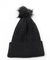 Touca Feminina Tricô Tranças Pompom Marisa Preto-56079 Touca Feminina Tricô Tranças Pompom Marisa Preto-56079