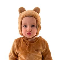 Touca Fleece Lisa Peluciada Quentinha Infantil Inverno Bebê