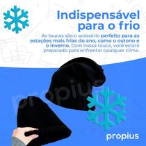 Touca Frio Gorro Lã Masculina Unissex Lisa Preta Confortável