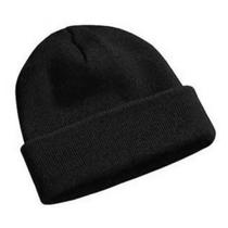 Touca Frio Inverno Gorro Lã Feminina Unissex Lisa Preta