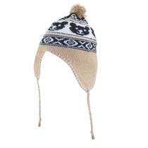 Touca Gorro Adulto Bege Peruana Pompom Tamanho Único