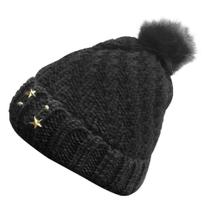 Touca Gorro Adulto Preta Pompom Tamanho único