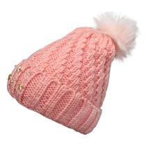 Touca Gorro Adulto Rosa Claro Pompom Tamanho Único